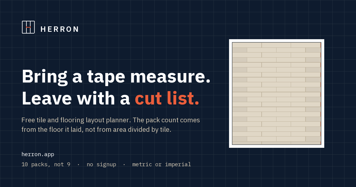 Free Tile Layout Planner | See Every Cut | Herron